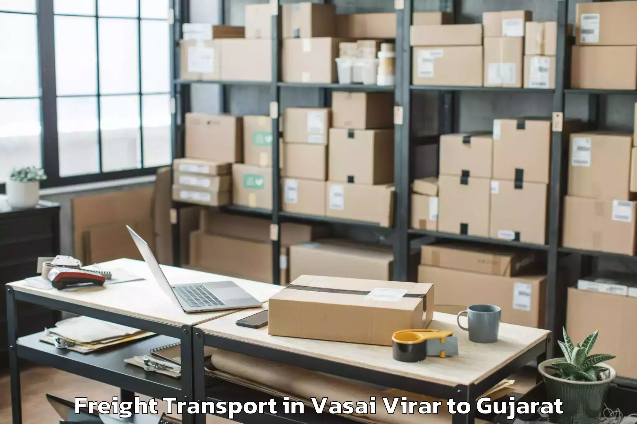 Top Vasai Virar to Visnagar Freight Transport Available